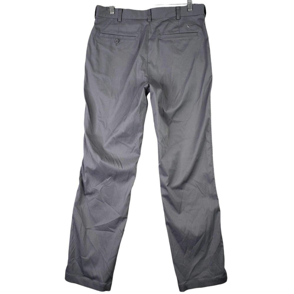 Nike Golf Pants Men’s Size 32x32 Gray Straight Leg Chino Flat Front - Picture 3 of 10